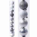 Vánoční plastové koule-stříbrná,12ks