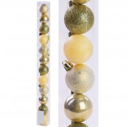 Vánoční plastové koule-zlatá,12ks - zvětšit obrázek